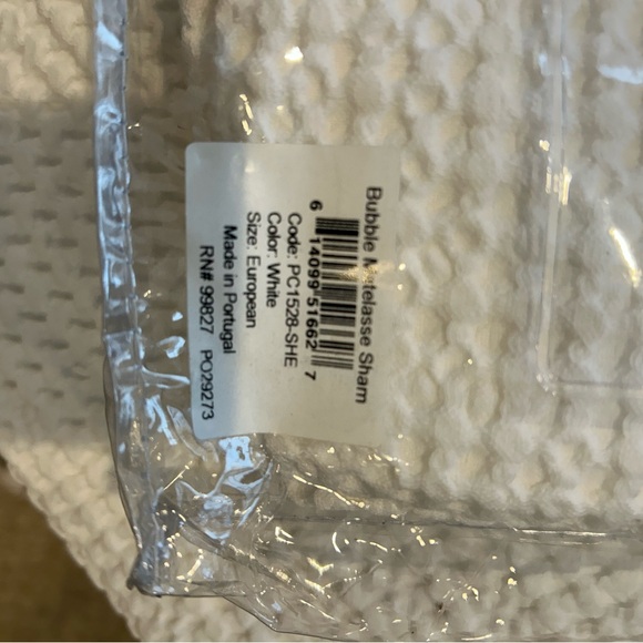 Annie Selke White Waffle Euro Pillow Sham - Picture 3 of 7